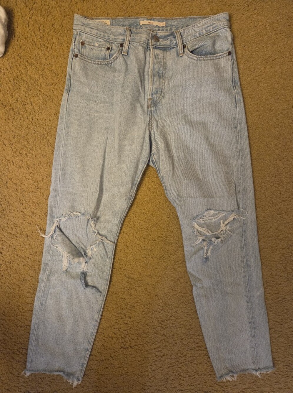 Womens Levi's Light Blue Distressed Jeans